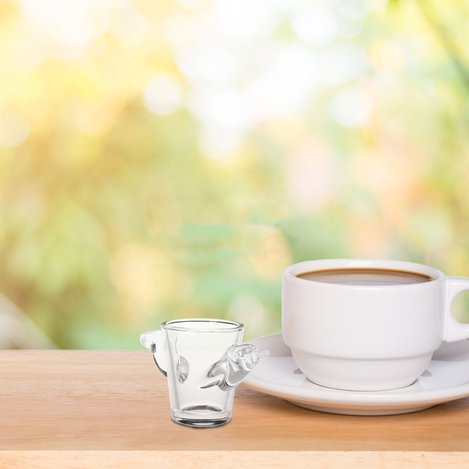 Coffee Tea Vodka - Copo Mini Transparente com Design de