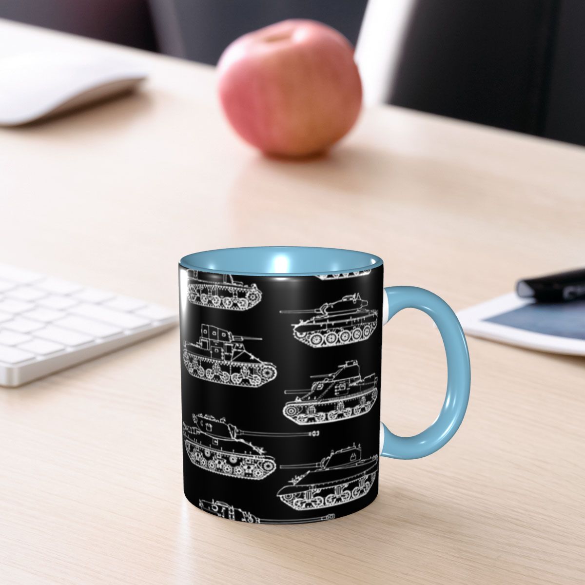 Coffee Tea World - Caneca Divertida de Cerâmica com Tanques