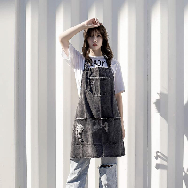 Aventais jeans de algodão lava - Coffee Tea For Garden avaliação e preço