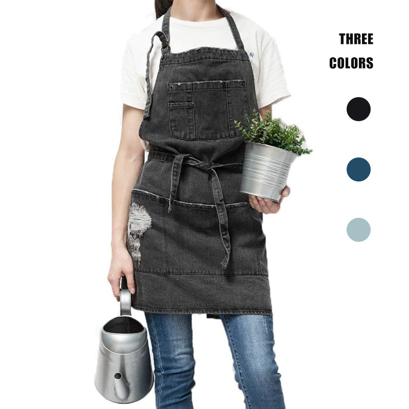 Aventais jeans de algodão lava - Coffee Tea For Garden avaliação e preço