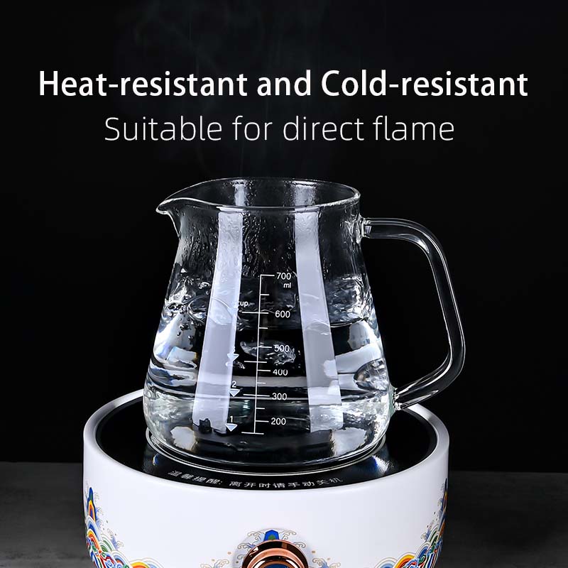 Novo alto borosilicato 700ml v - Coffee Tea Pots avaliação e preço