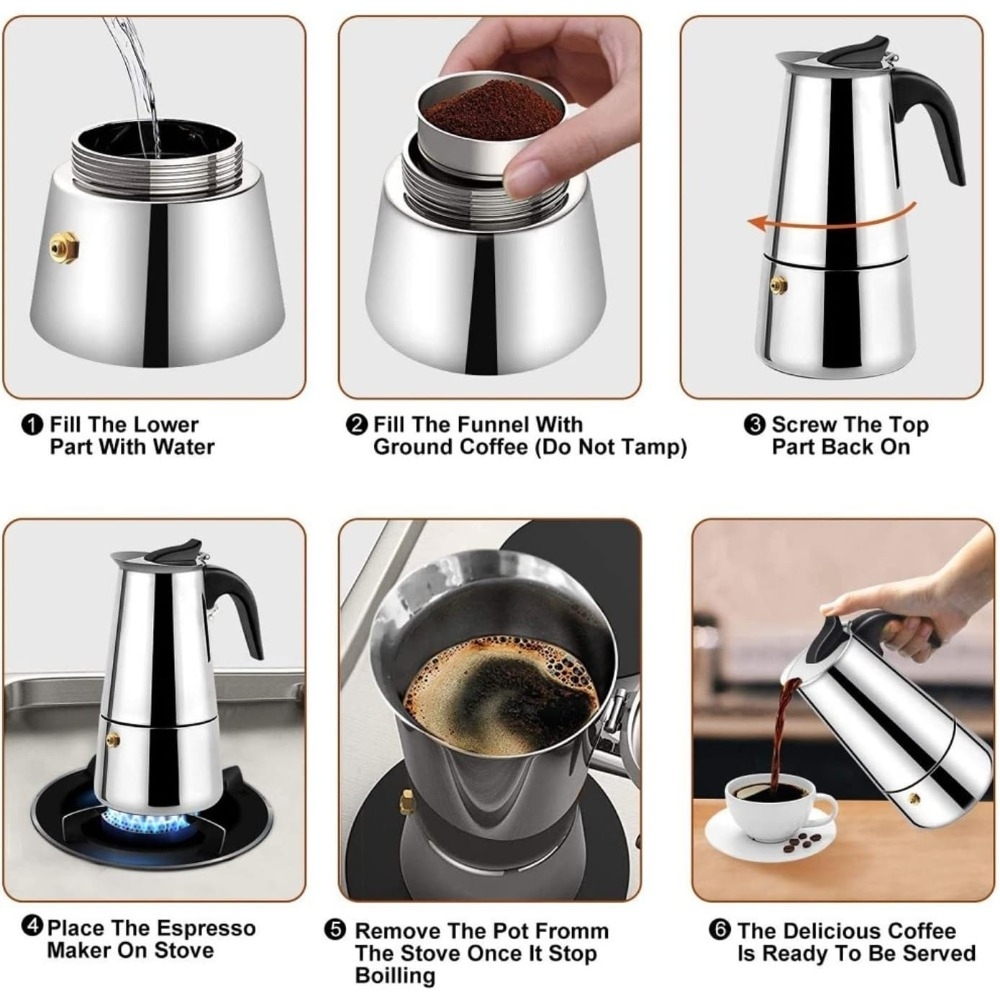 Cafeteira Mocha de Aço Inoxidá - Coffee Tea Pots avaliação e preço